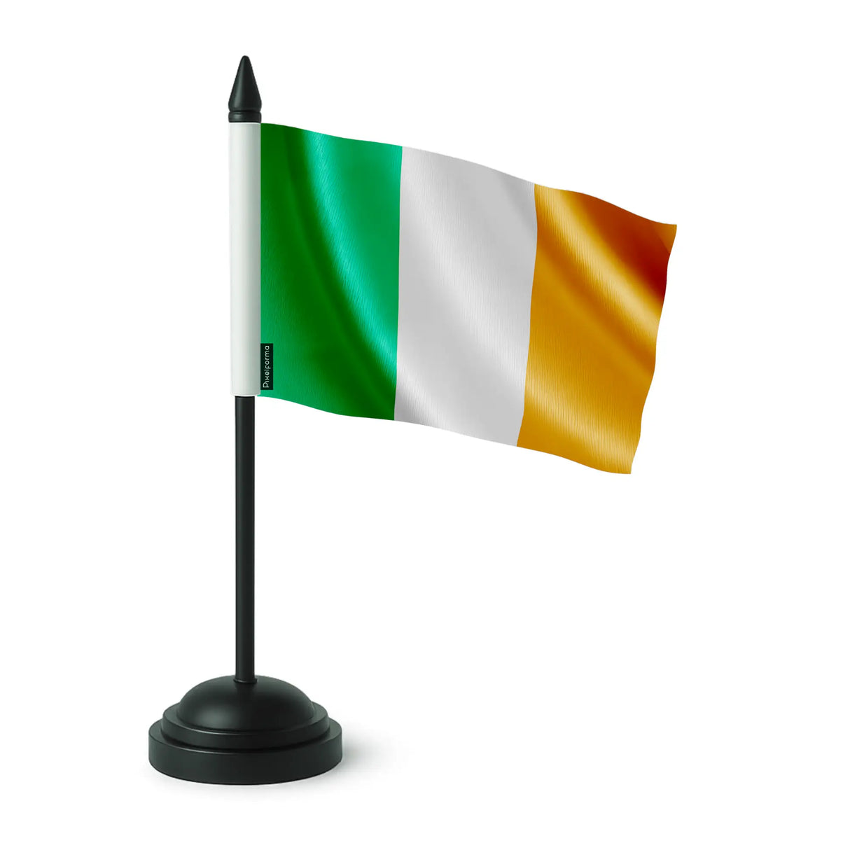 Drapeau de table irlande polyester socle plastique noir