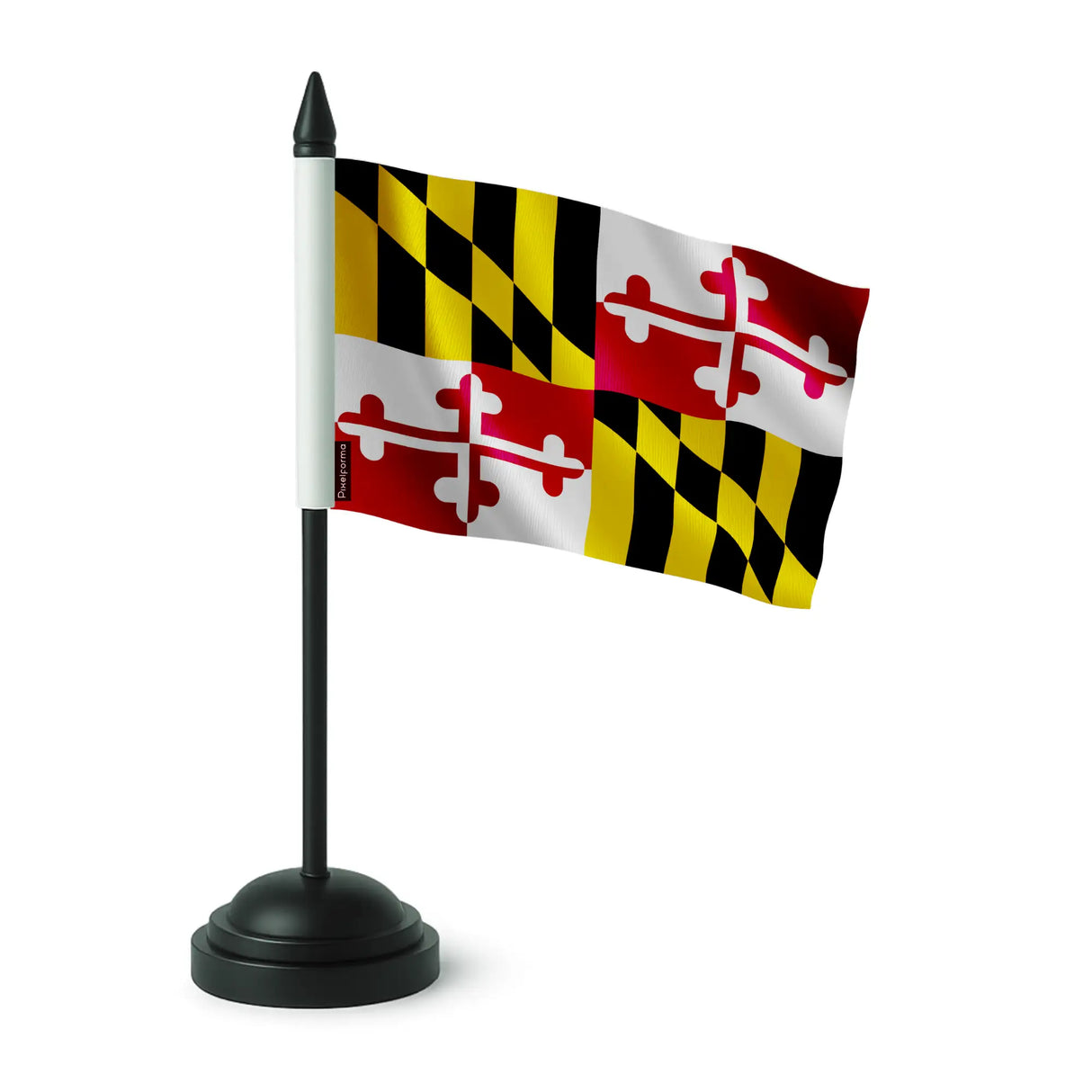 Drapeau de table maryland polyester socle plastique noir