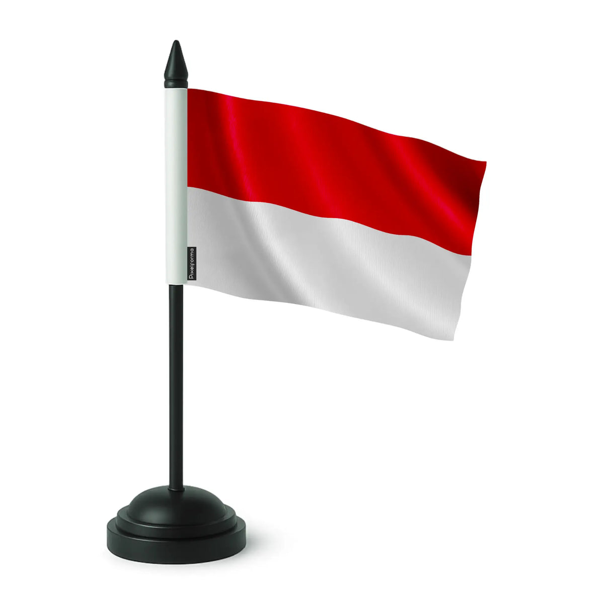 Drapeau de table monaco polyester avec socle plastique noir