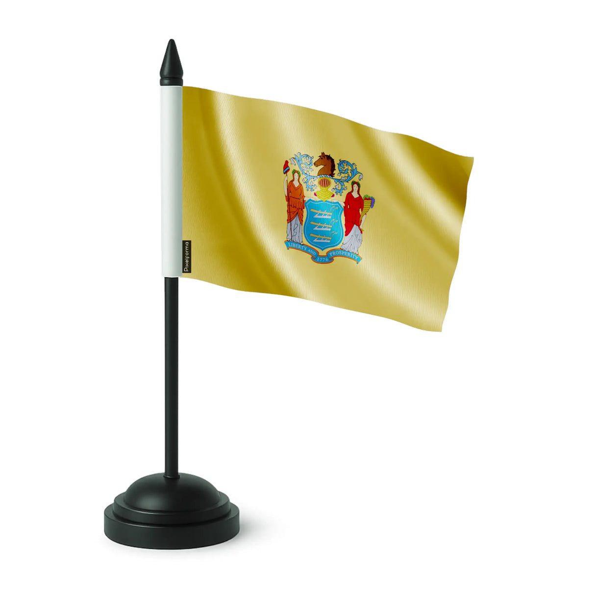 Drapeau de table new jersey polyester socle plastique noir