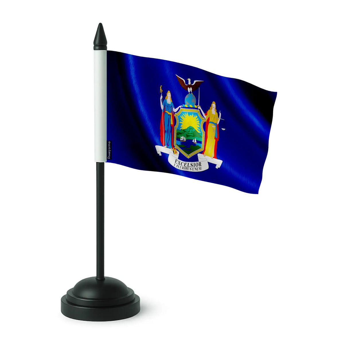Drapeau de table new york polyester socle plastique noir