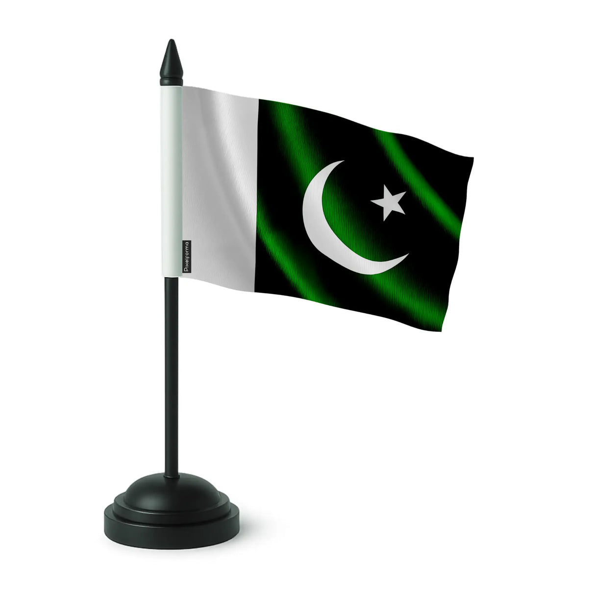 Drapeau de table pakistan polyester socle plastique noir