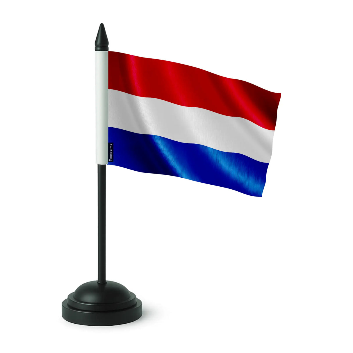 Drapeau de table pays-bas polyester avec socle noir