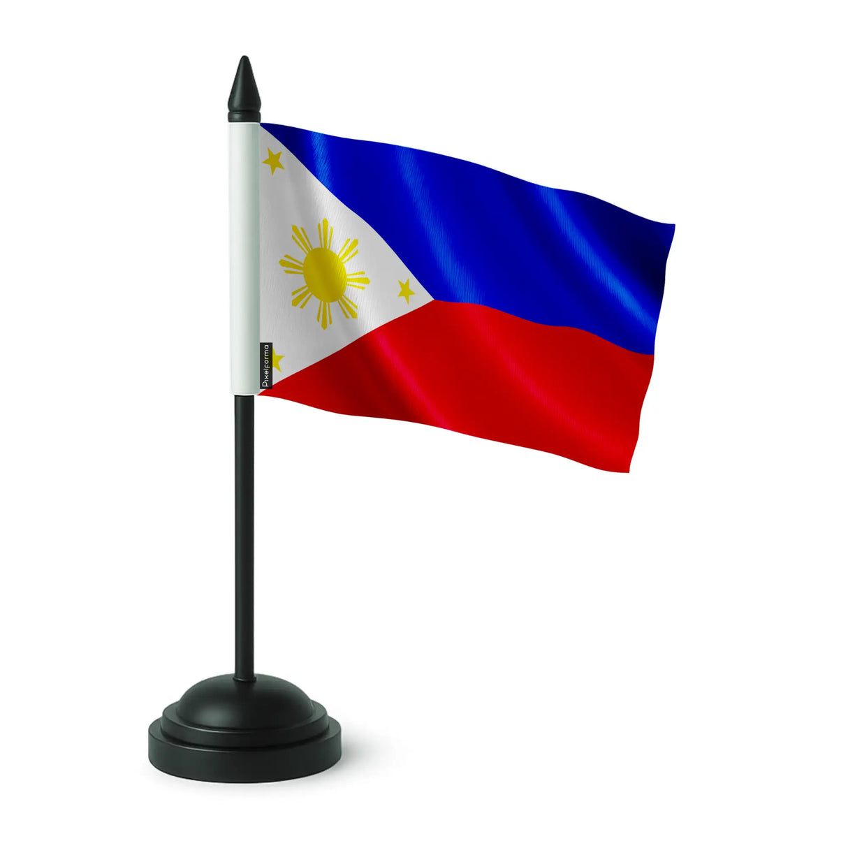 Drapeau de table philippines polyester socle plastique noir