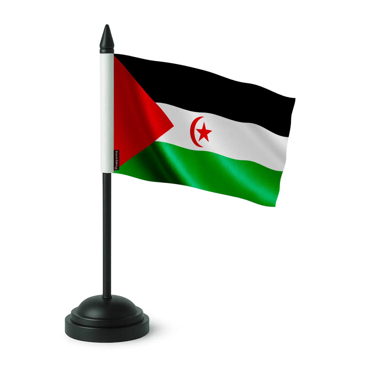 Drapeau de table république arabe sahraouie en polyester noir