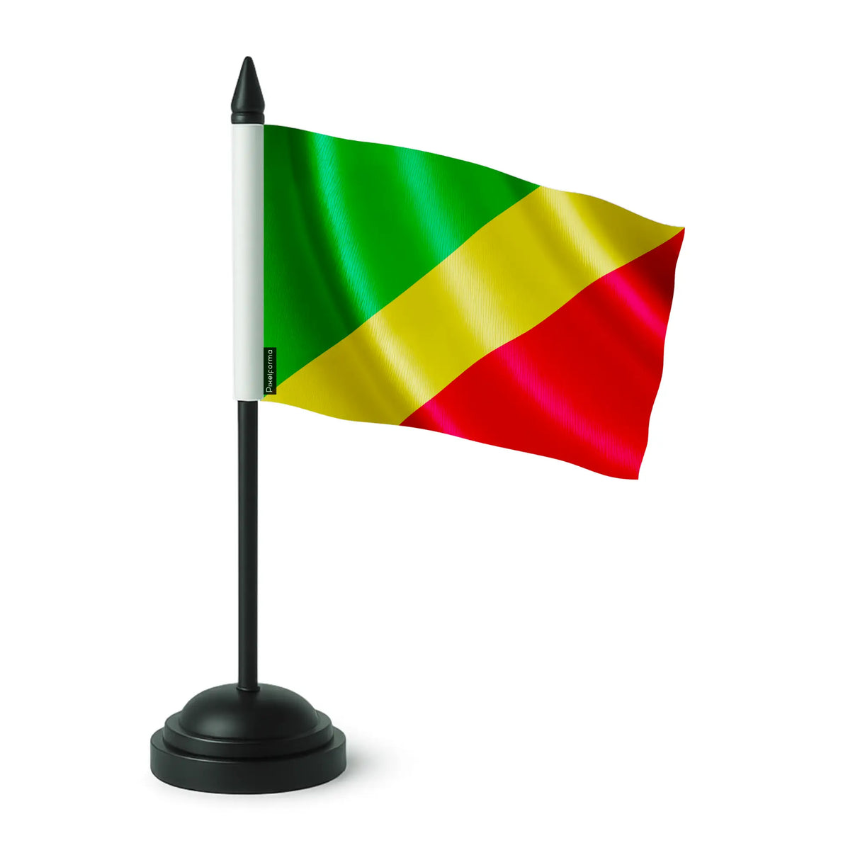 Drapeau de table république du congo polyester socle noir