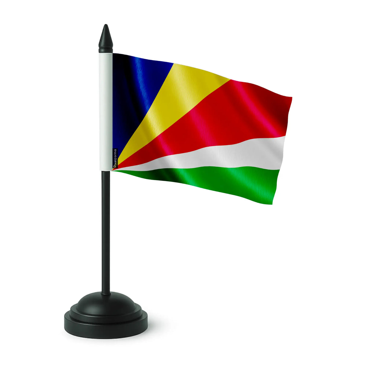 Drapeau de table seychelles polyester socle plastique noir