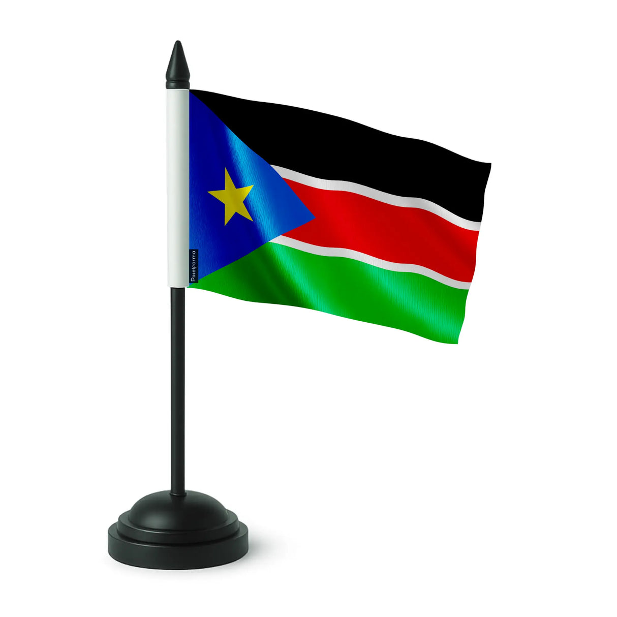 Drapeau de table soudan du sud polyester socle noir