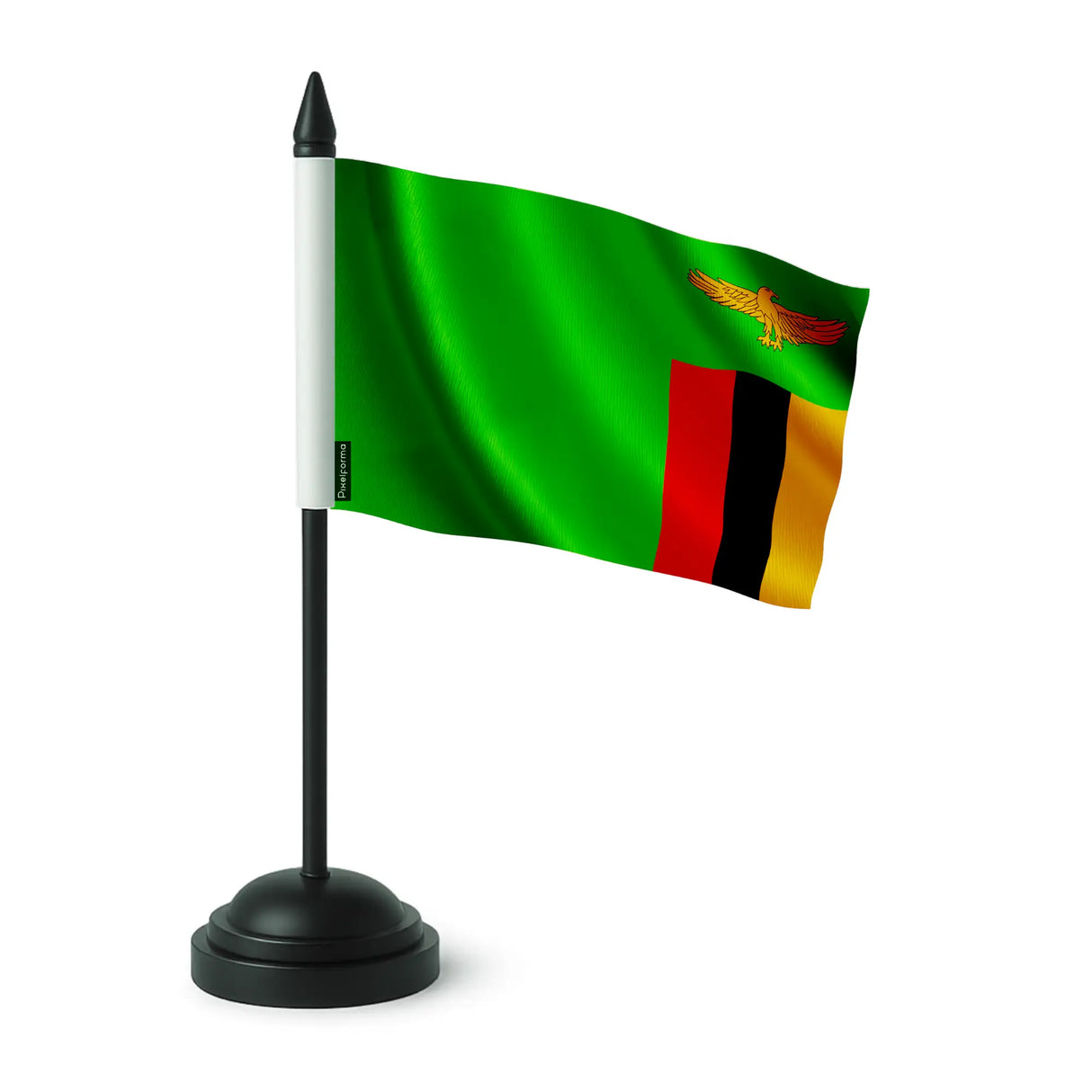 Drapeau de table zambie polyester avec socle plastique noir