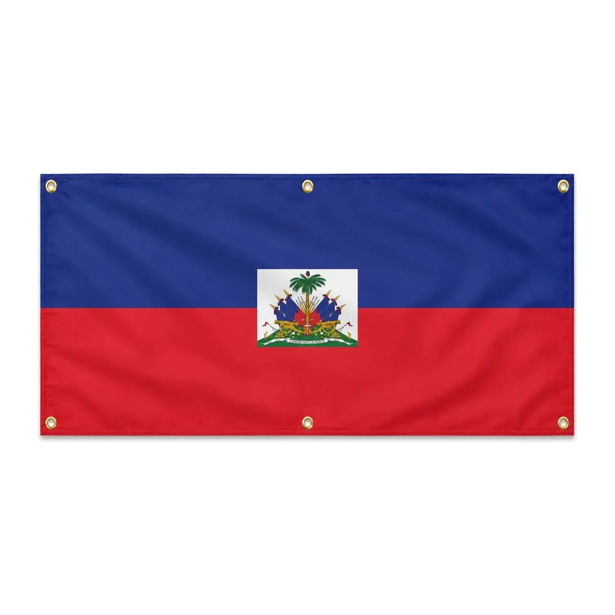 Drapeau haïti polyester résistant aux intempéries 6 œillets