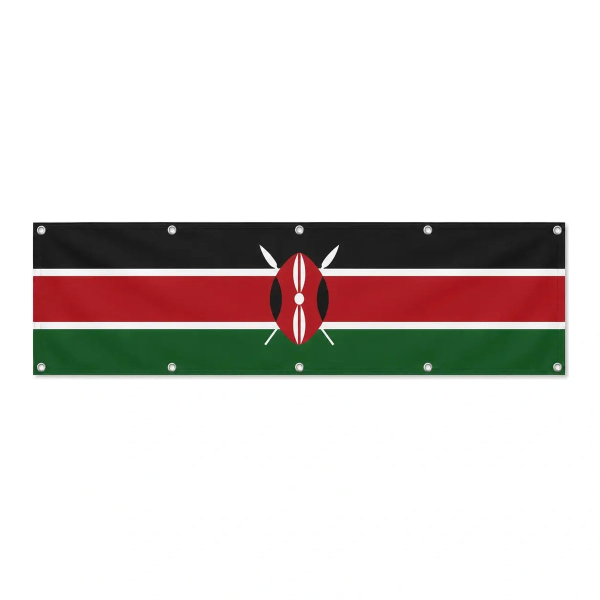 Drapeau du Kenya grand format XL en polyester avec dix œillets