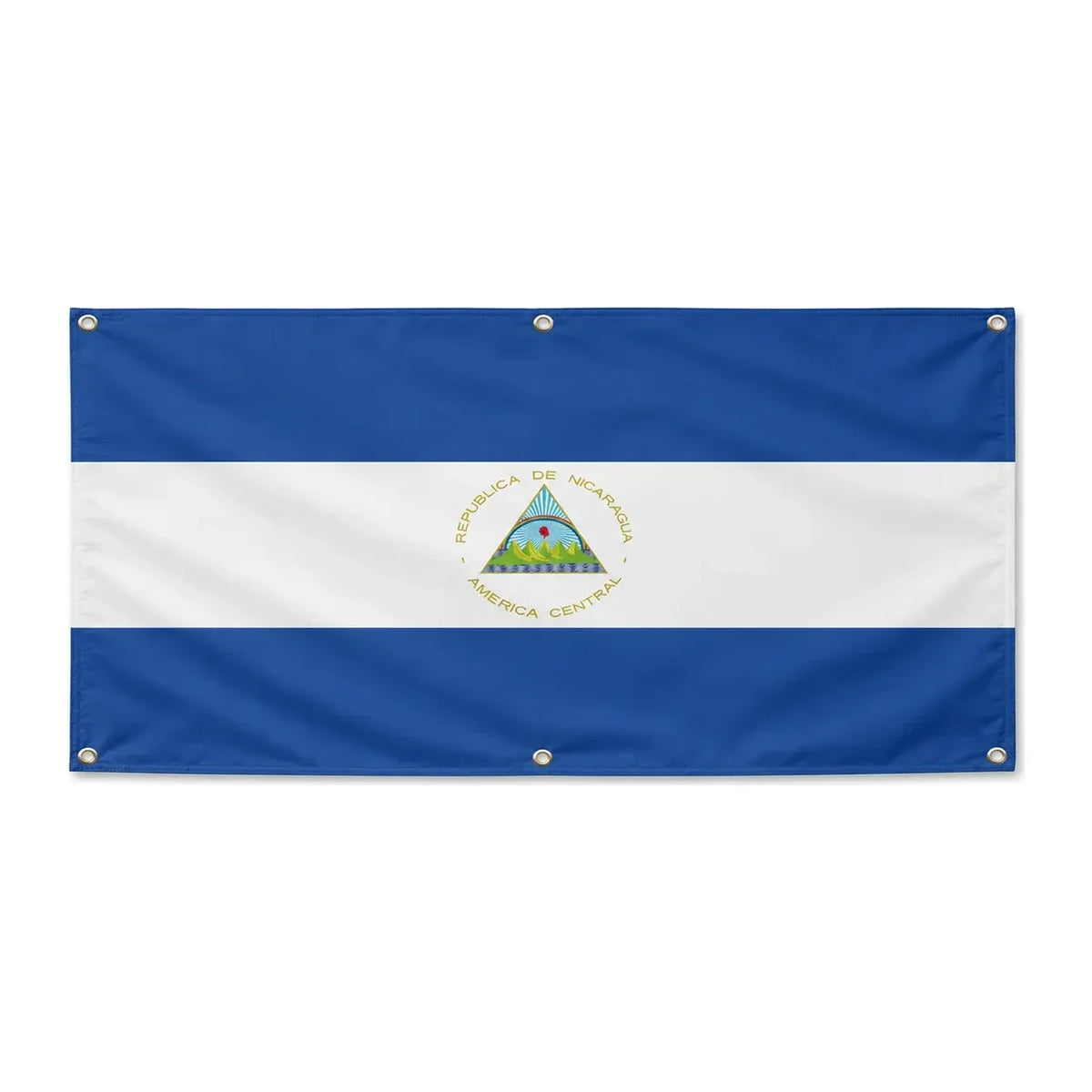 Drapeau nicaragua polyester résistant avec œillets robustes