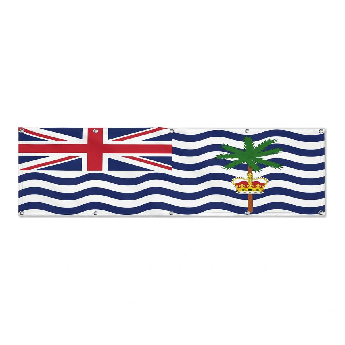 Drapeau du Territoire britannique de l'océan Indien grand format XL en polyester avec dix œillets