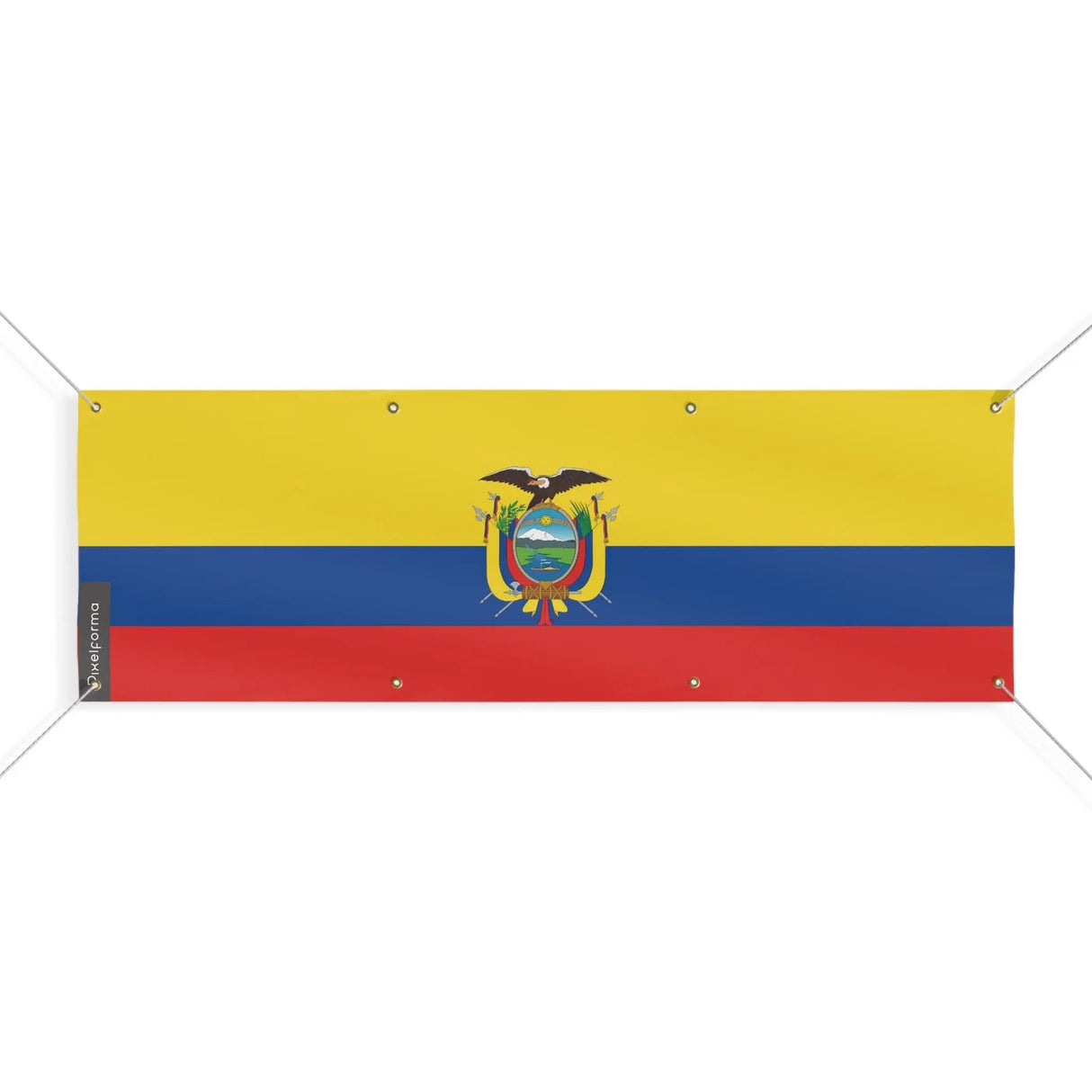 Drapeau équateur polyester résistant à usage extérieur