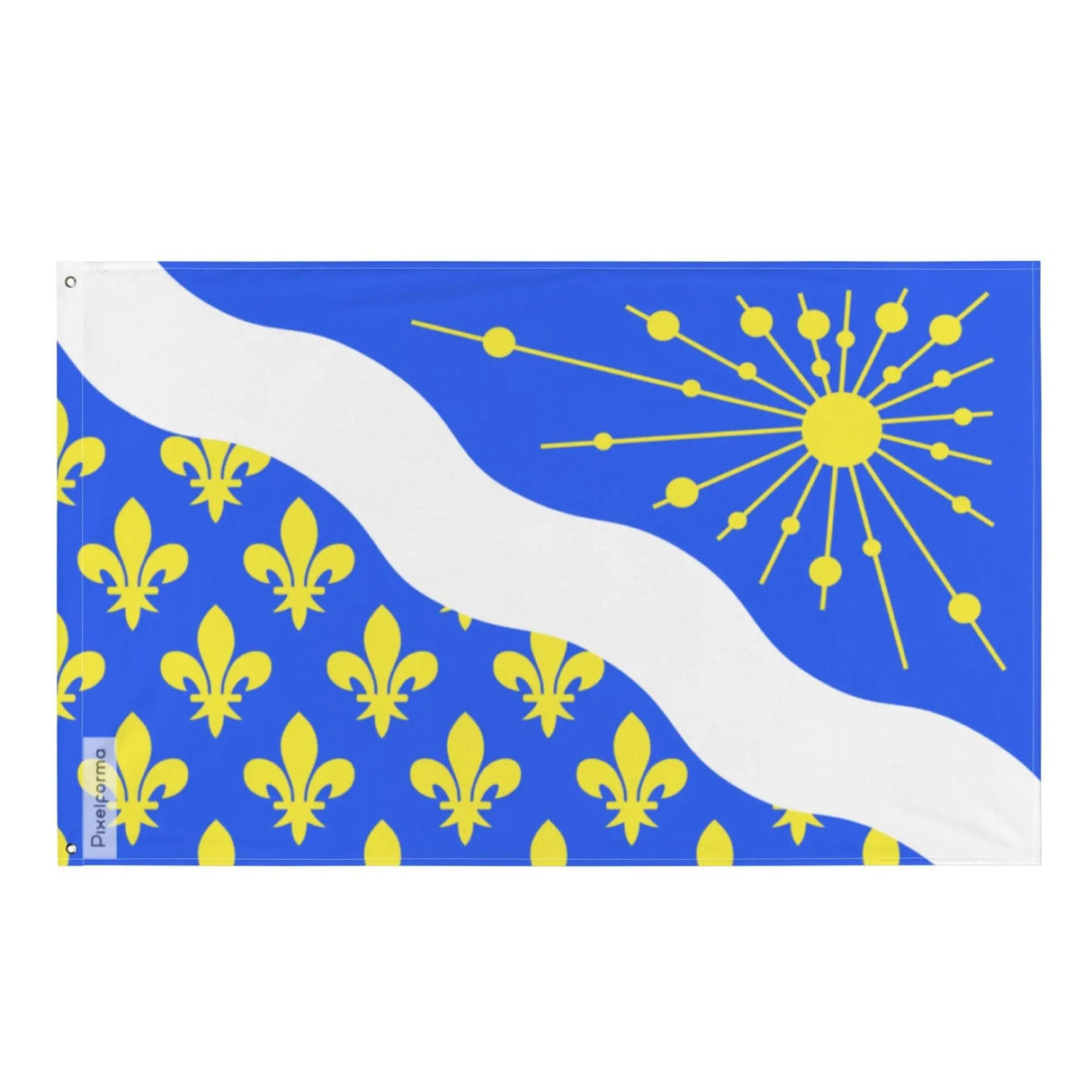 Drapeau essonne polyester résistant avec œillets à gauche