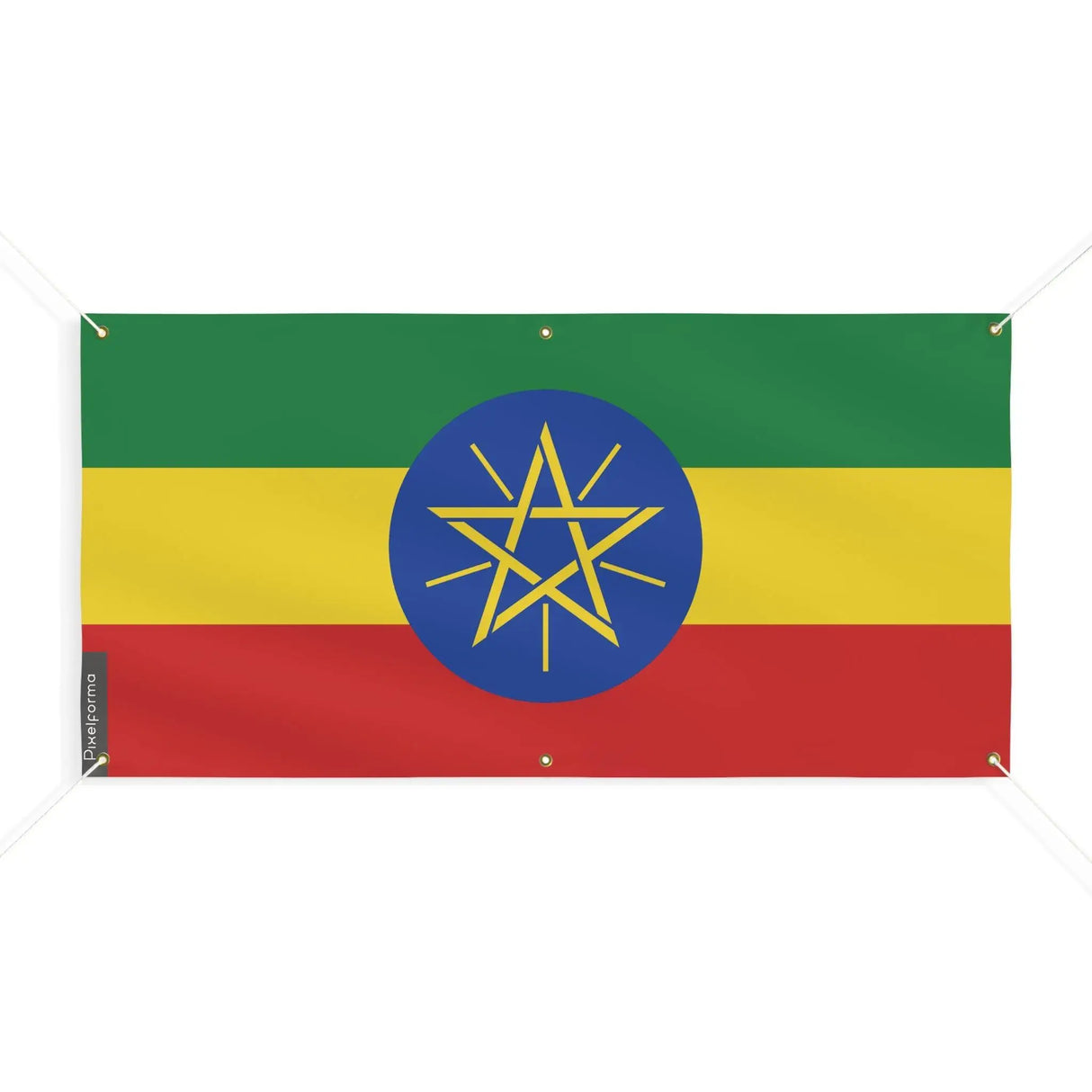 Drapeau éthiopie polyester résistant avec œillets renforcés