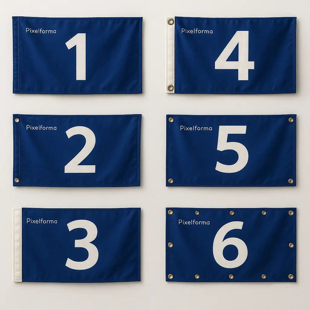 Drapeau fermont polyester résistant avec œillets à gauche