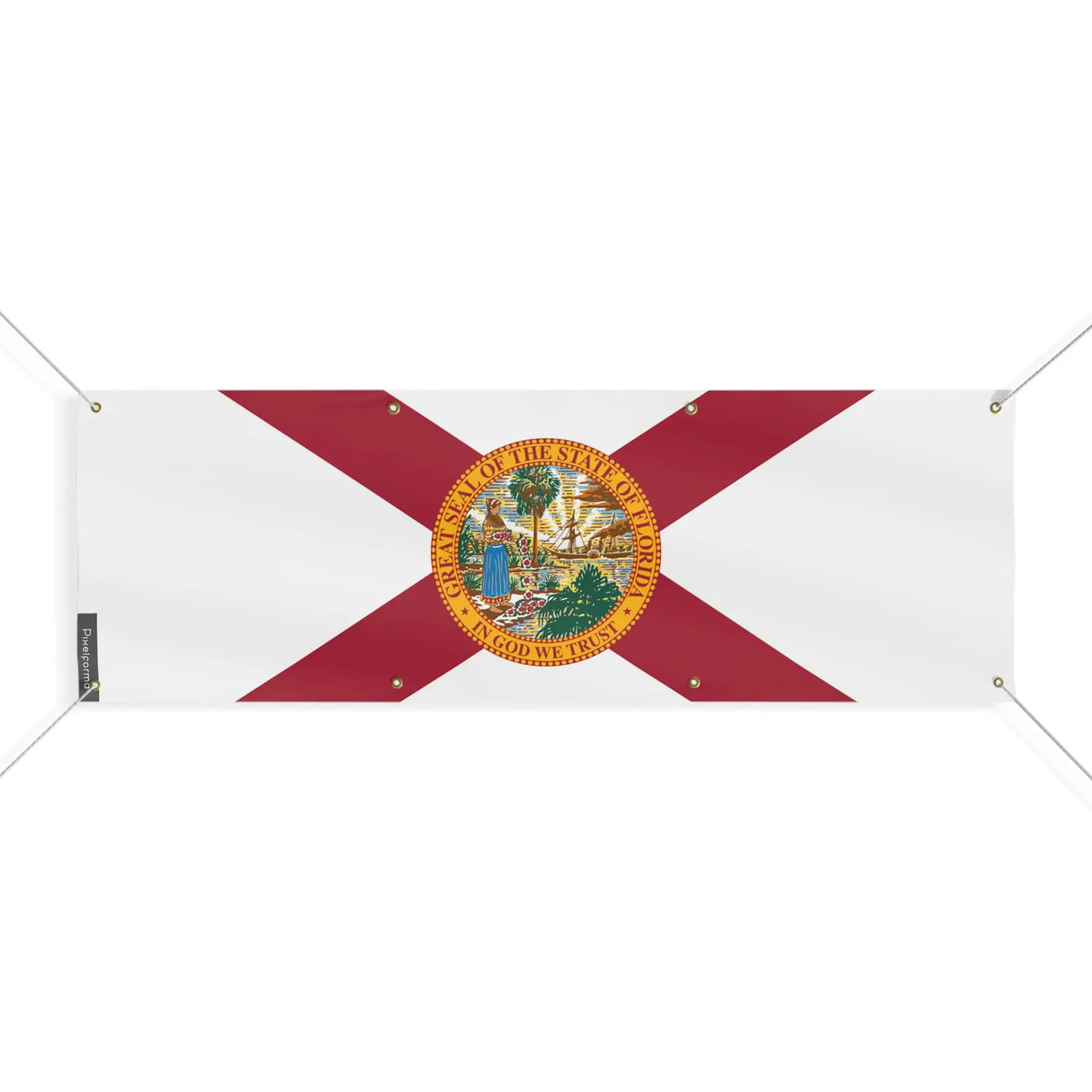 Drapeau floride polyester résistant aux intempéries œillets