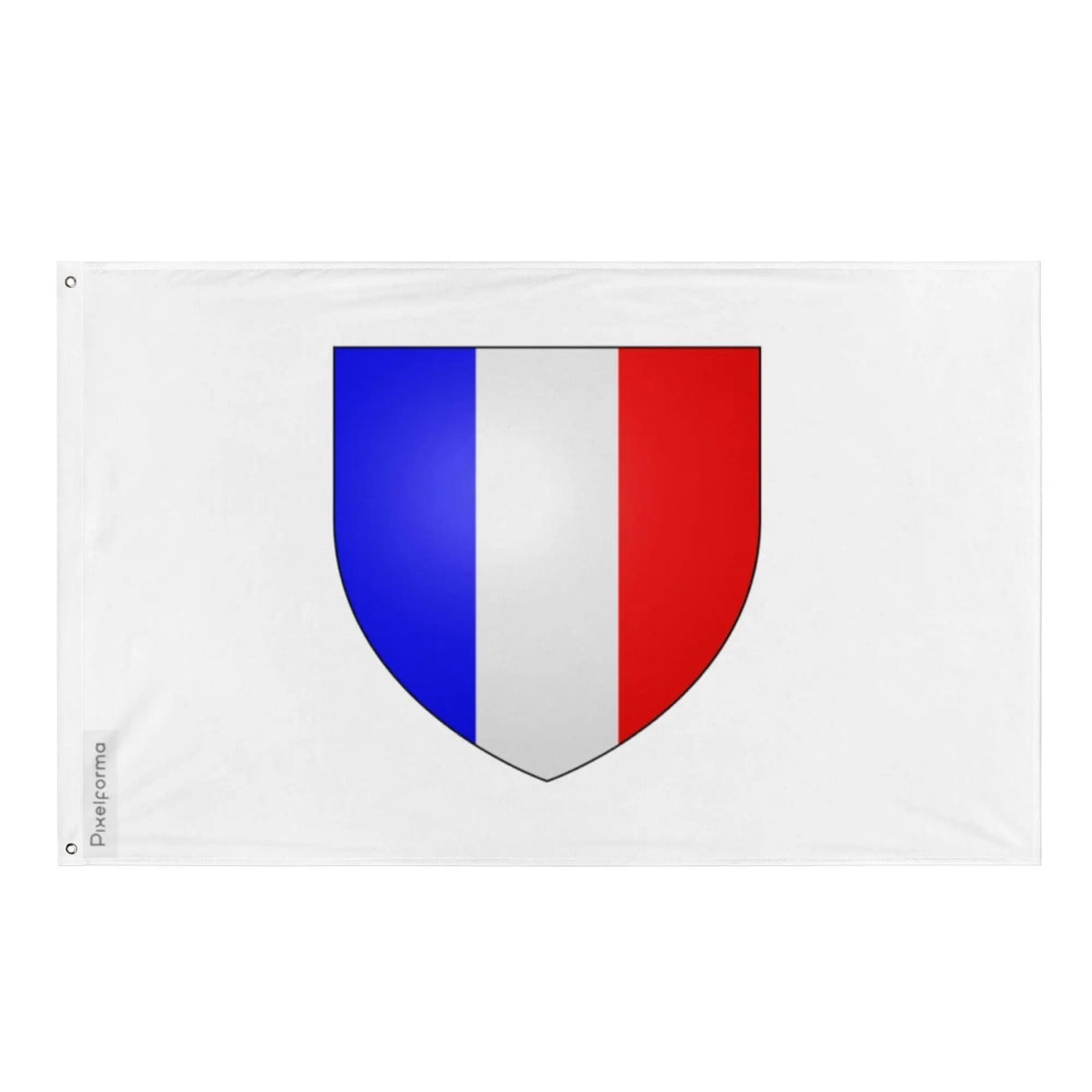 Drapeau france écu polyester résistant œillets à gauche