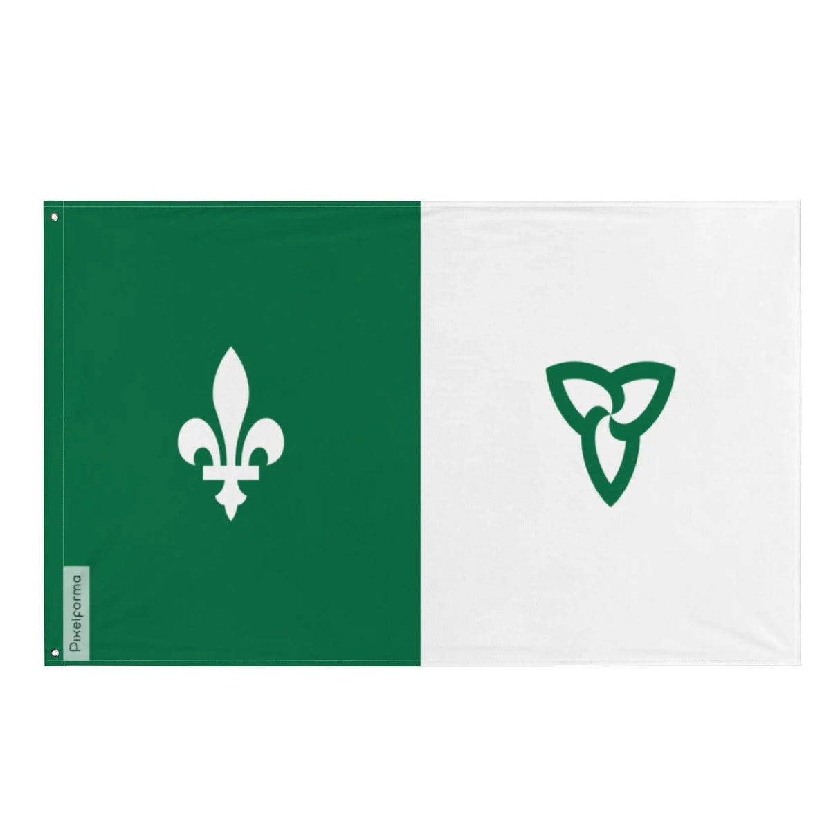 Drapeau franco-ontarien polyester résistant œillets à gauche