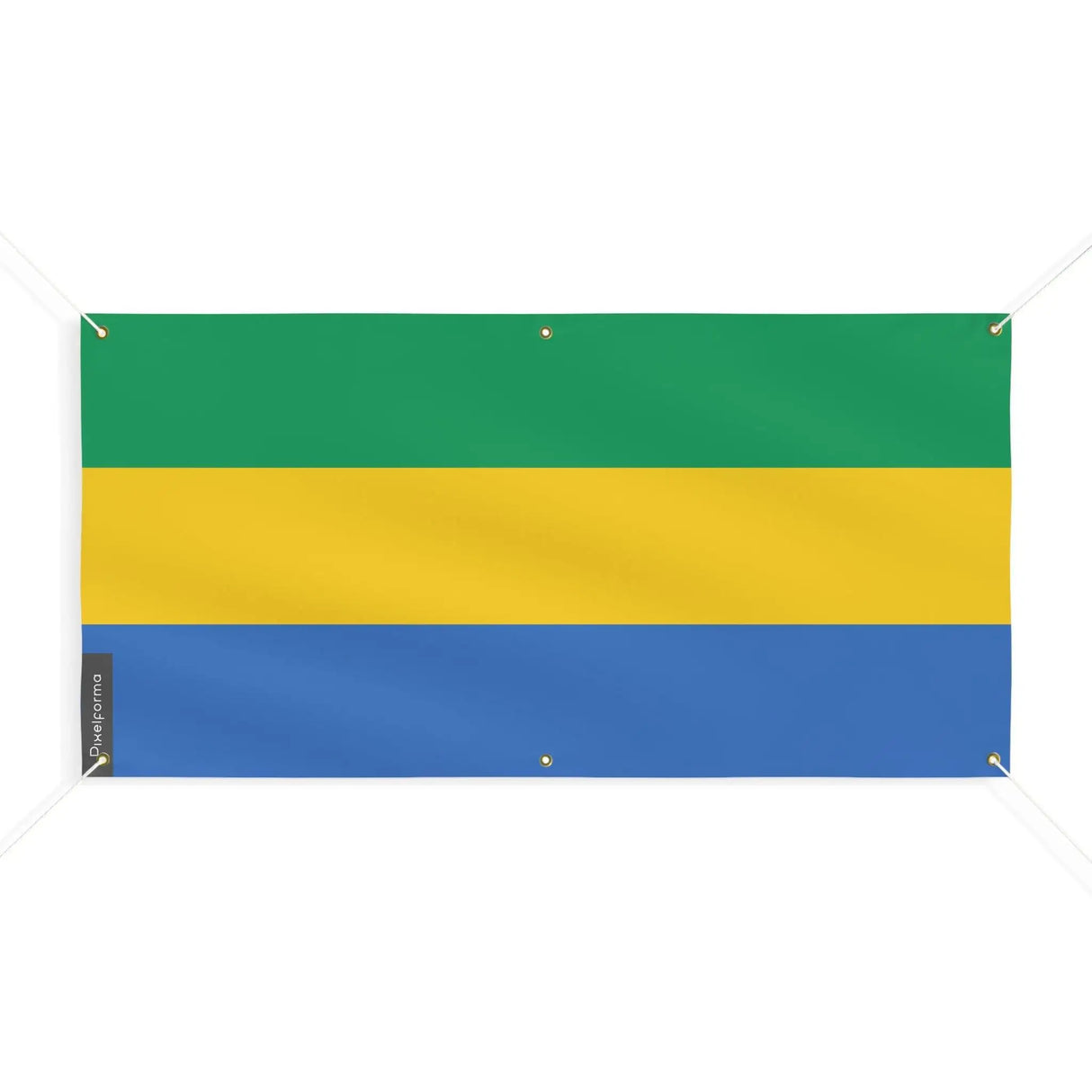 Drapeau gabon polyester résistant aux intempéries 6 œillets