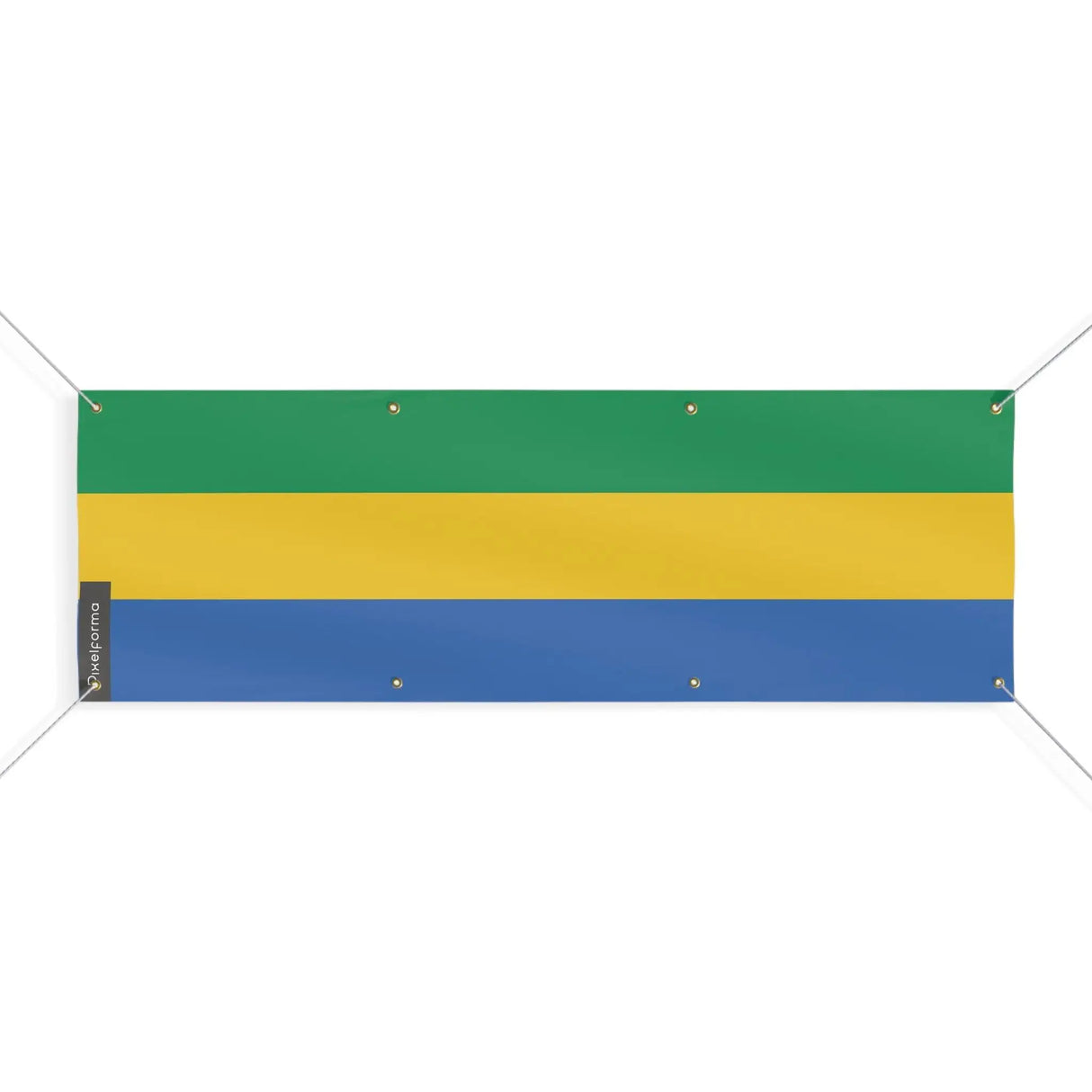 Drapeau gabon polyester résistant usage extérieur longue durée