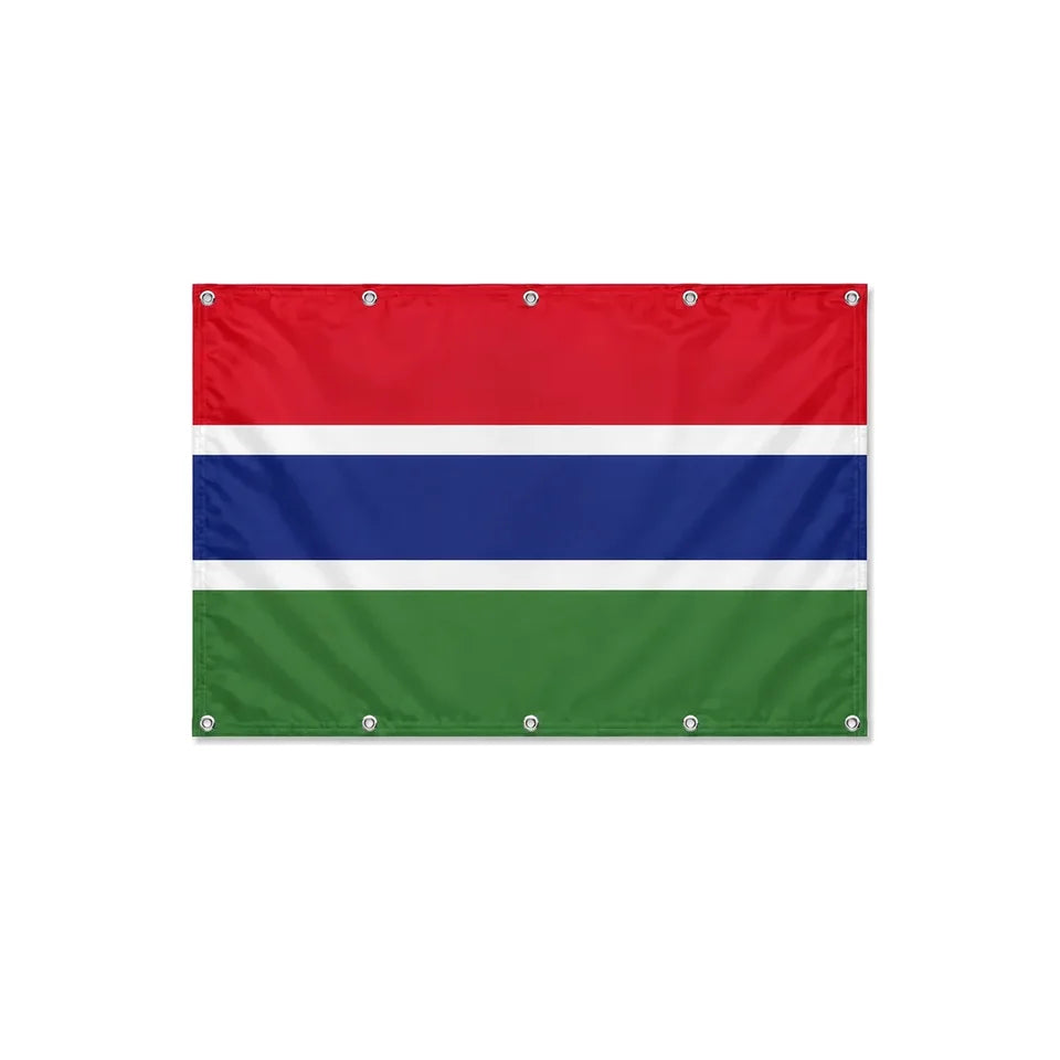 Drapeau de la Gambie format S en polyester avec dix œillets