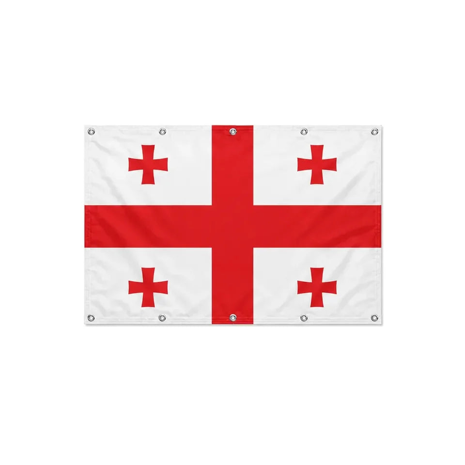 Drapeau de la Géorgie format S en polyester avec dix œillets