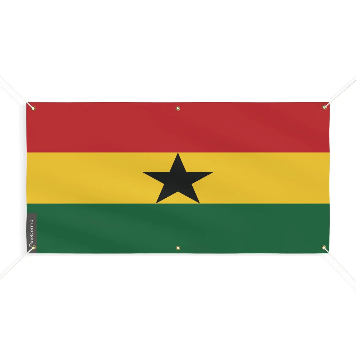 Drapeau ghana polyester résistant aux intempéries œillets