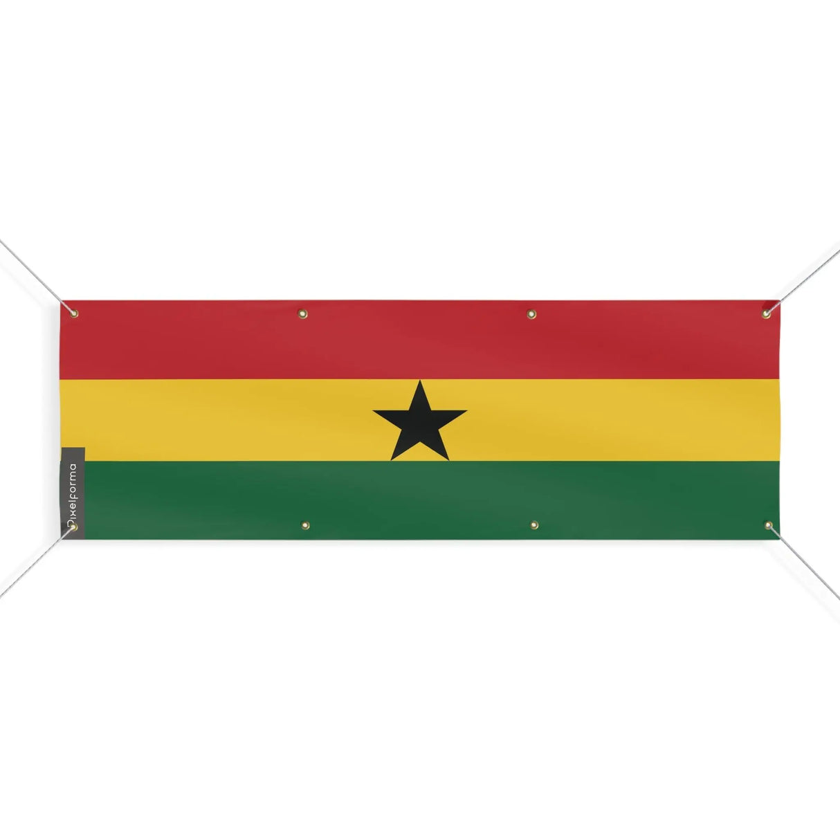 Drapeau ghana polyester résistant œillets usage extérieur