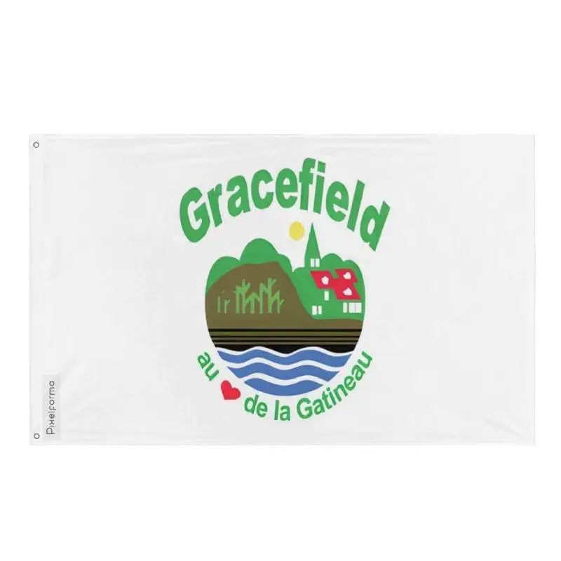 Drapeau gracefield polyester résistant œillets à gauche