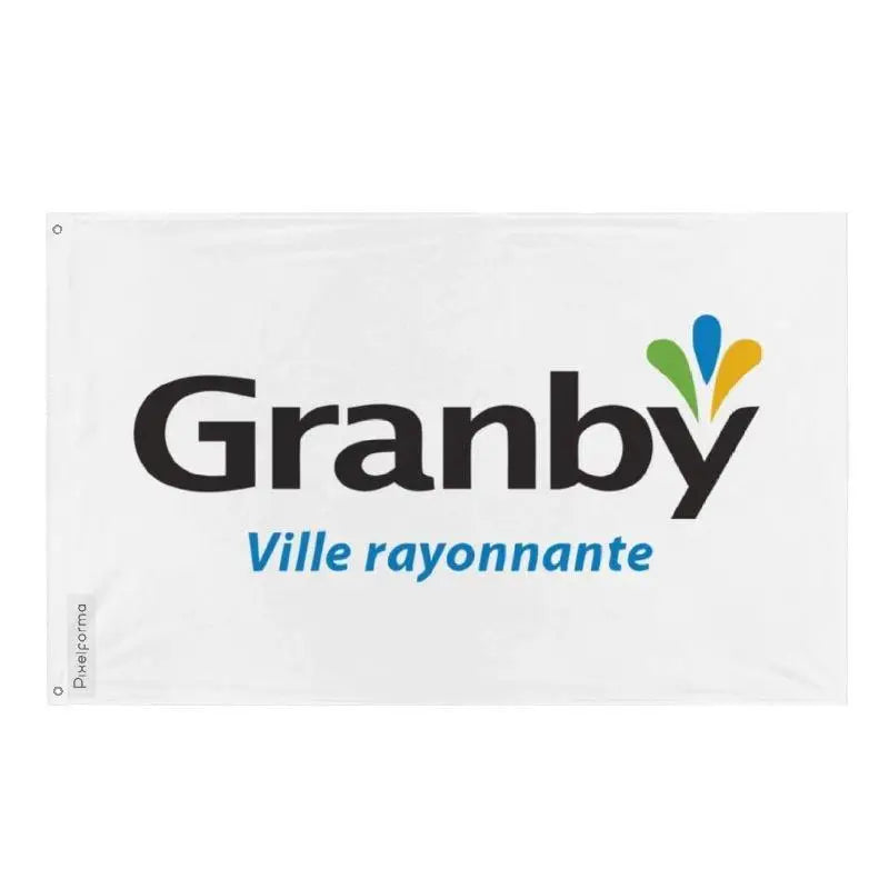 Drapeau granby polyester résistant avec œillets à gauche
