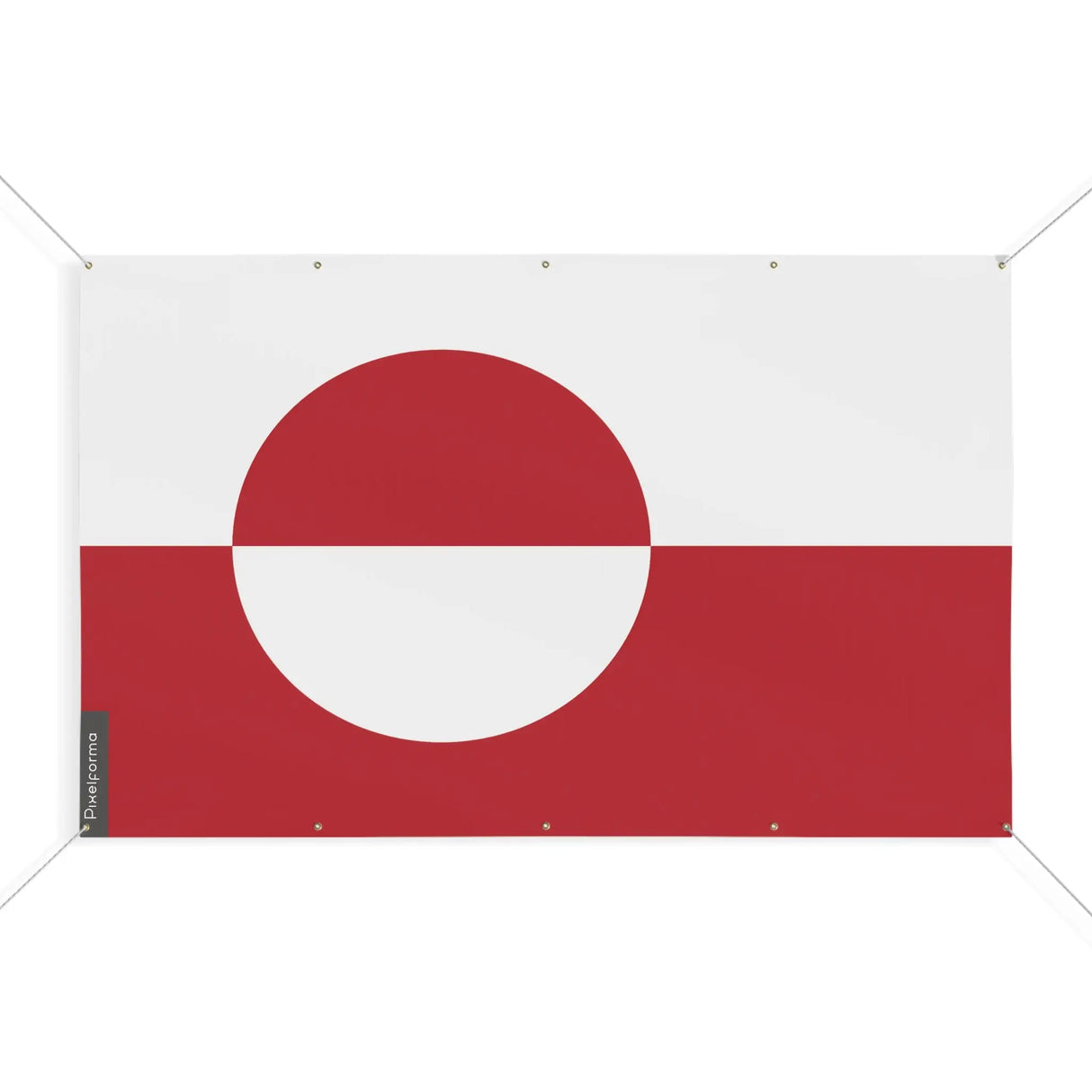 Drapeau groenland polyester résistant avec 10 œillets