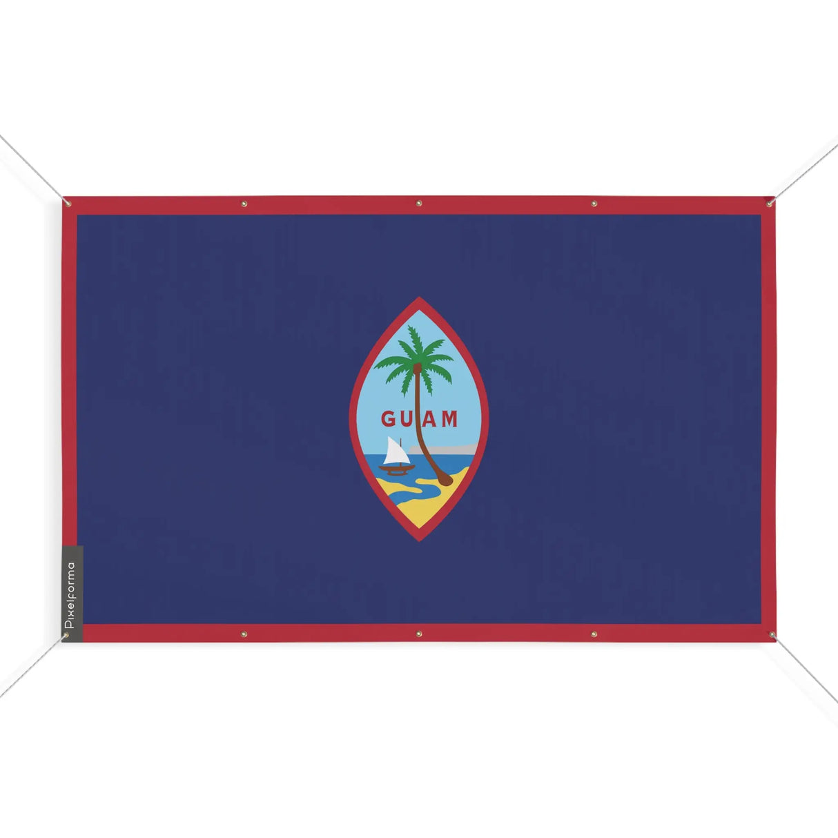 Drapeau guam en polyester résistant avec œillets renforcés