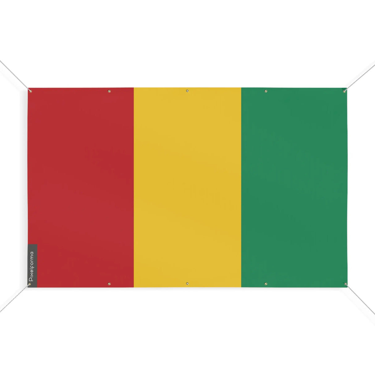 Drapeau guinée polyester résistant avec œillets robustes