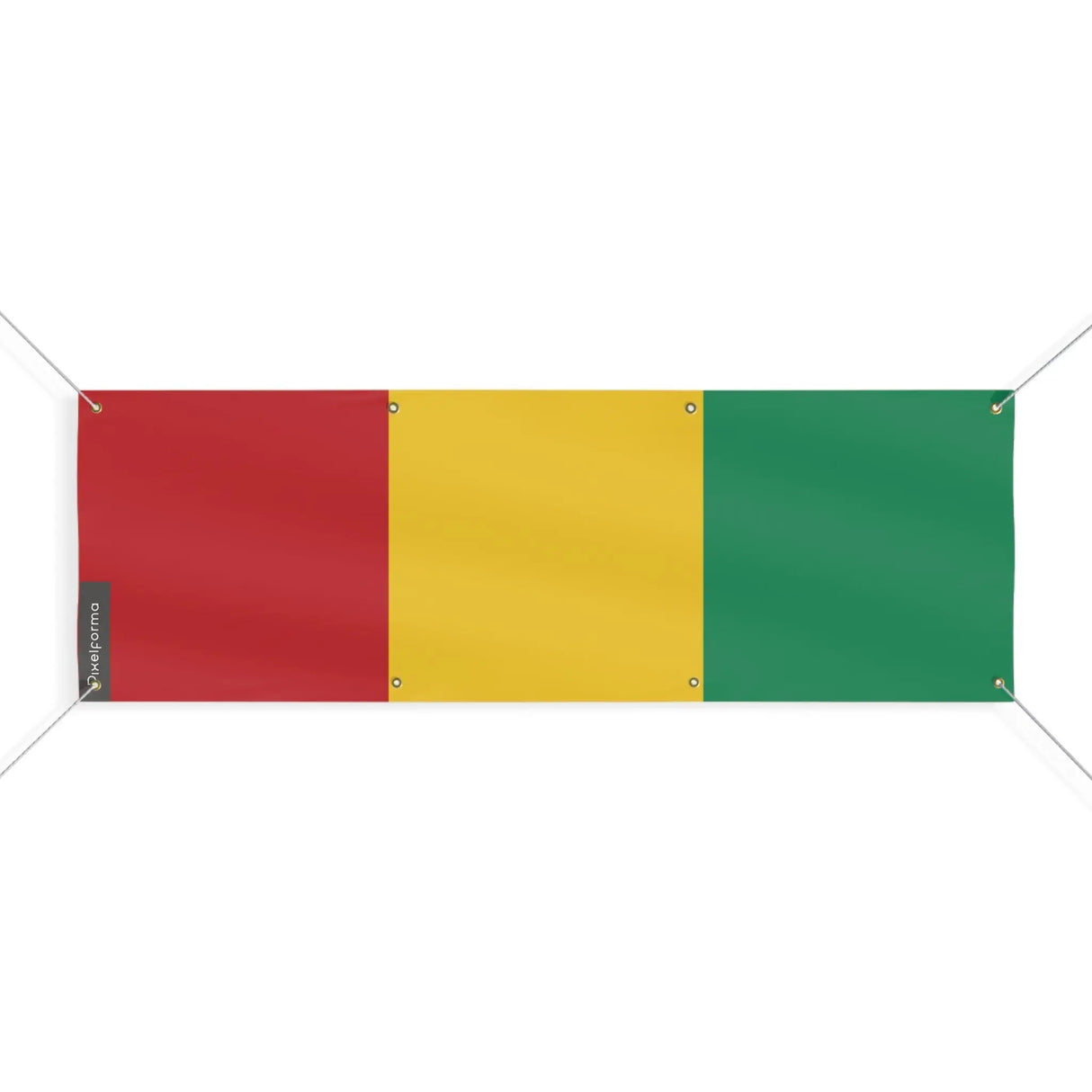 Drapeau guinée polyester résistant usage extérieur 8 œillets