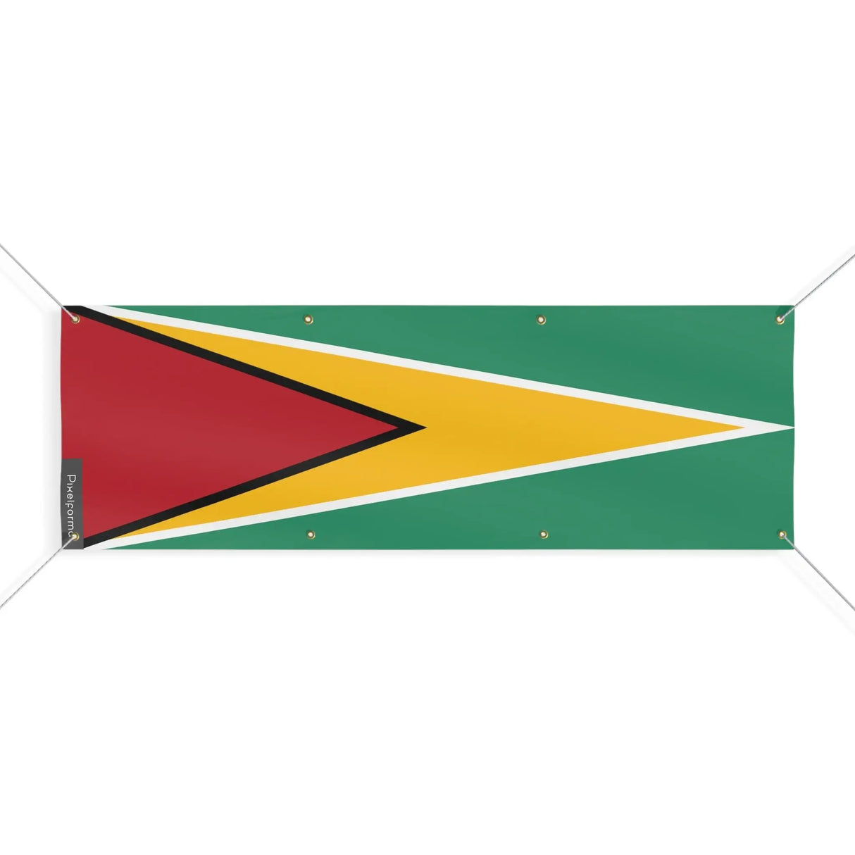Drapeau guyana polyester résistant œillets usage extérieur