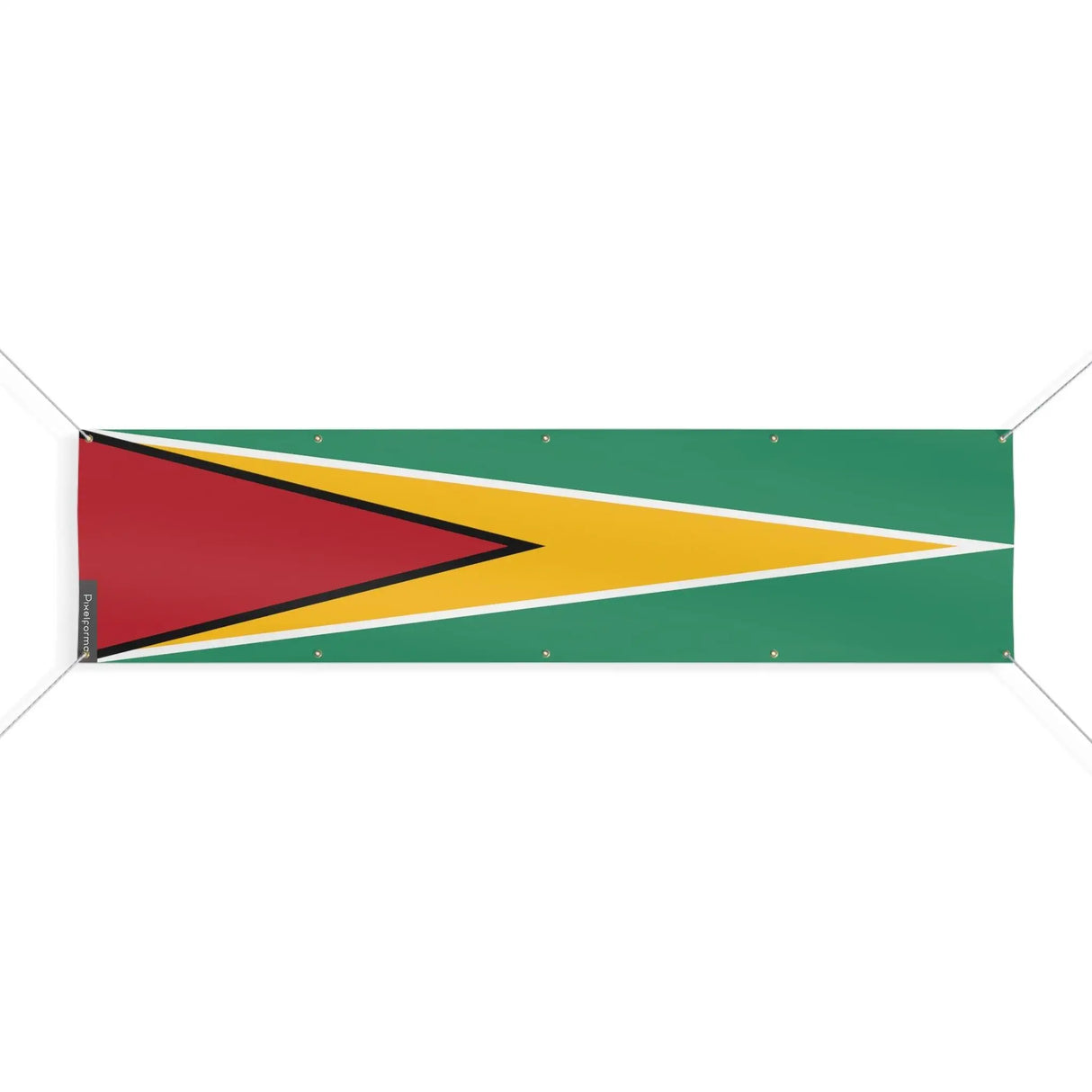 Drapeau guyana polyester résistant usage extérieur durable