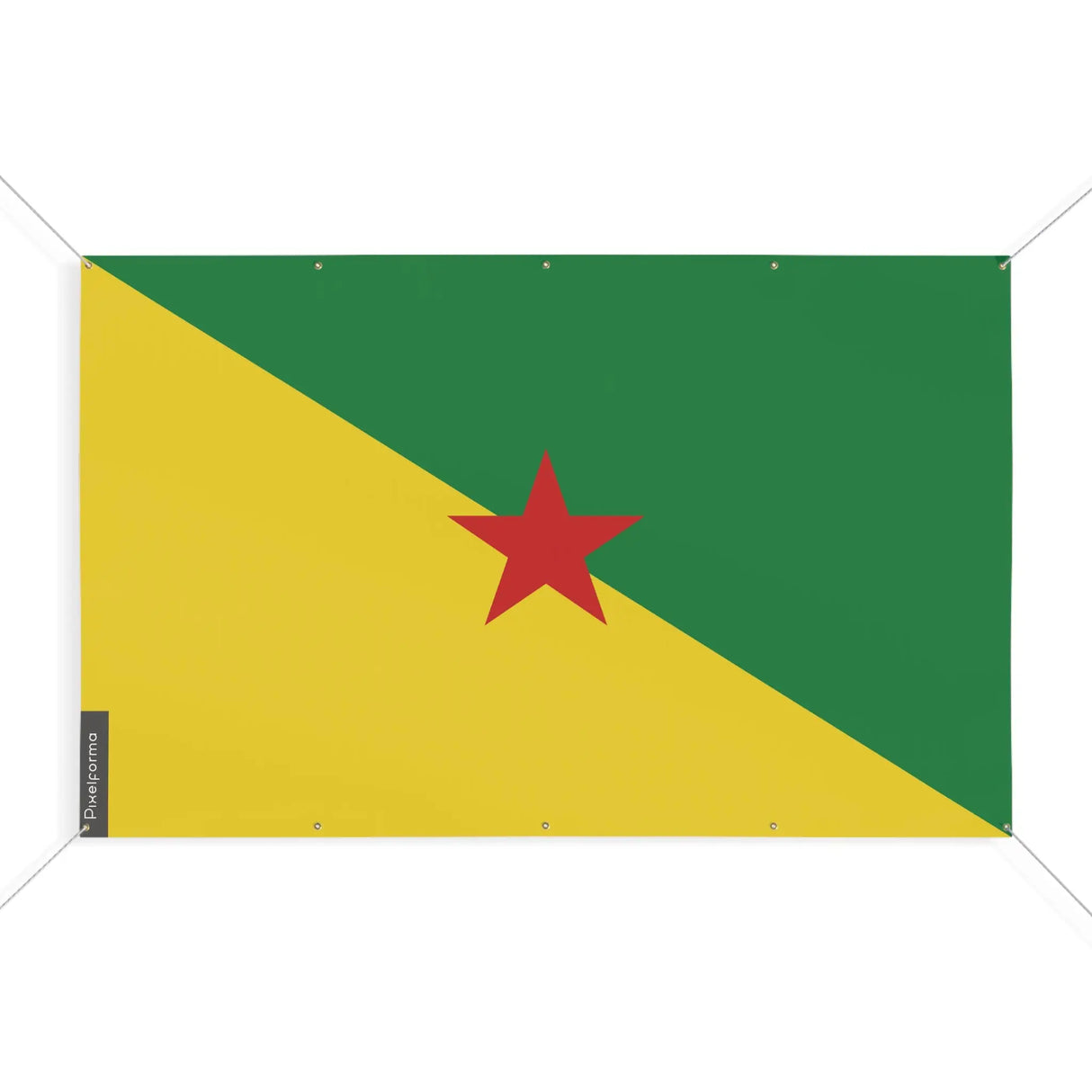 Drapeau guyane polyester résistant avec œillets durables