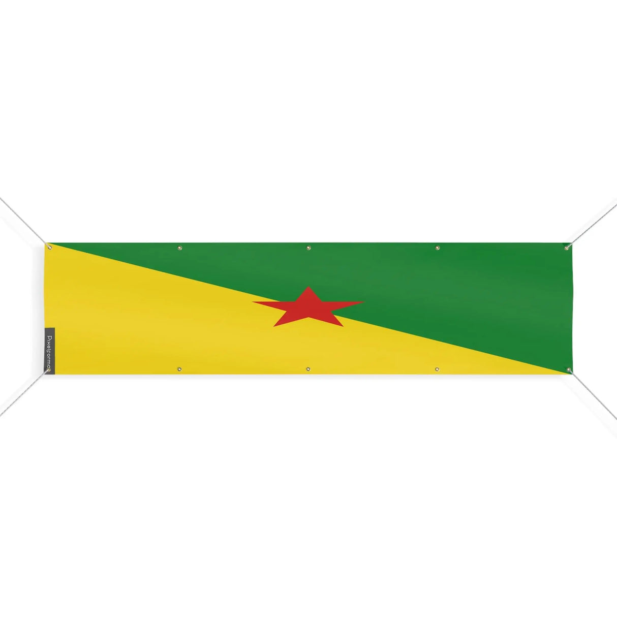 Drapeau guyane polyester résistant œillets usage extérieur