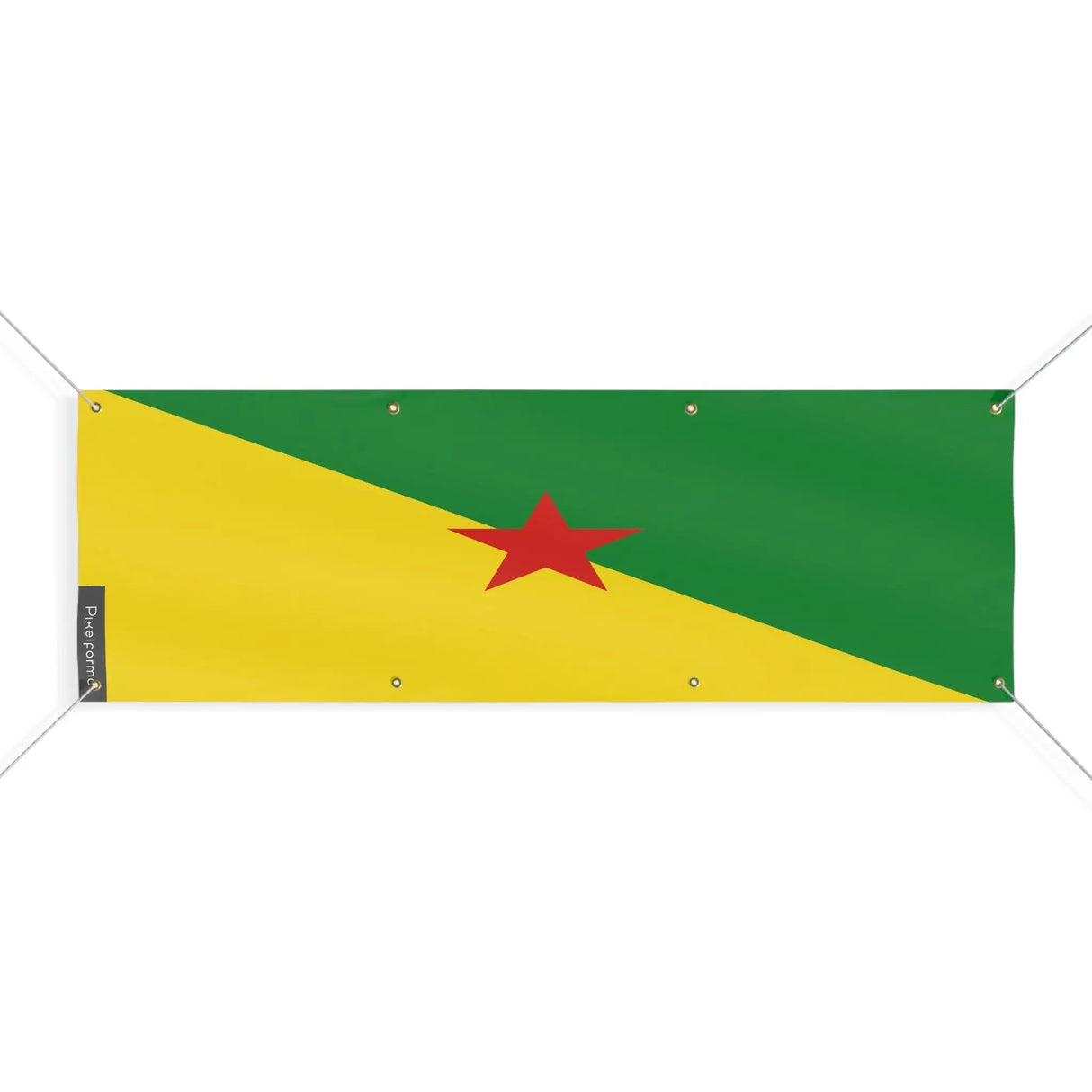 Drapeau guyane polyester résistant œillets usage extérieur