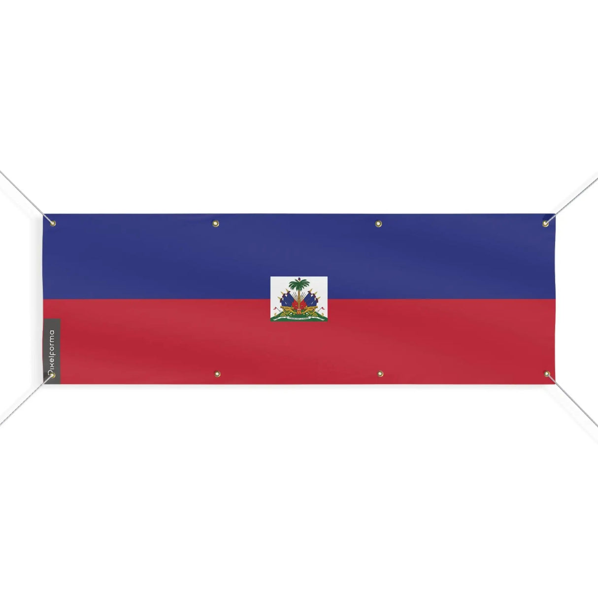 Drapeau haïti polyester résistant aux intempéries 8 œillets