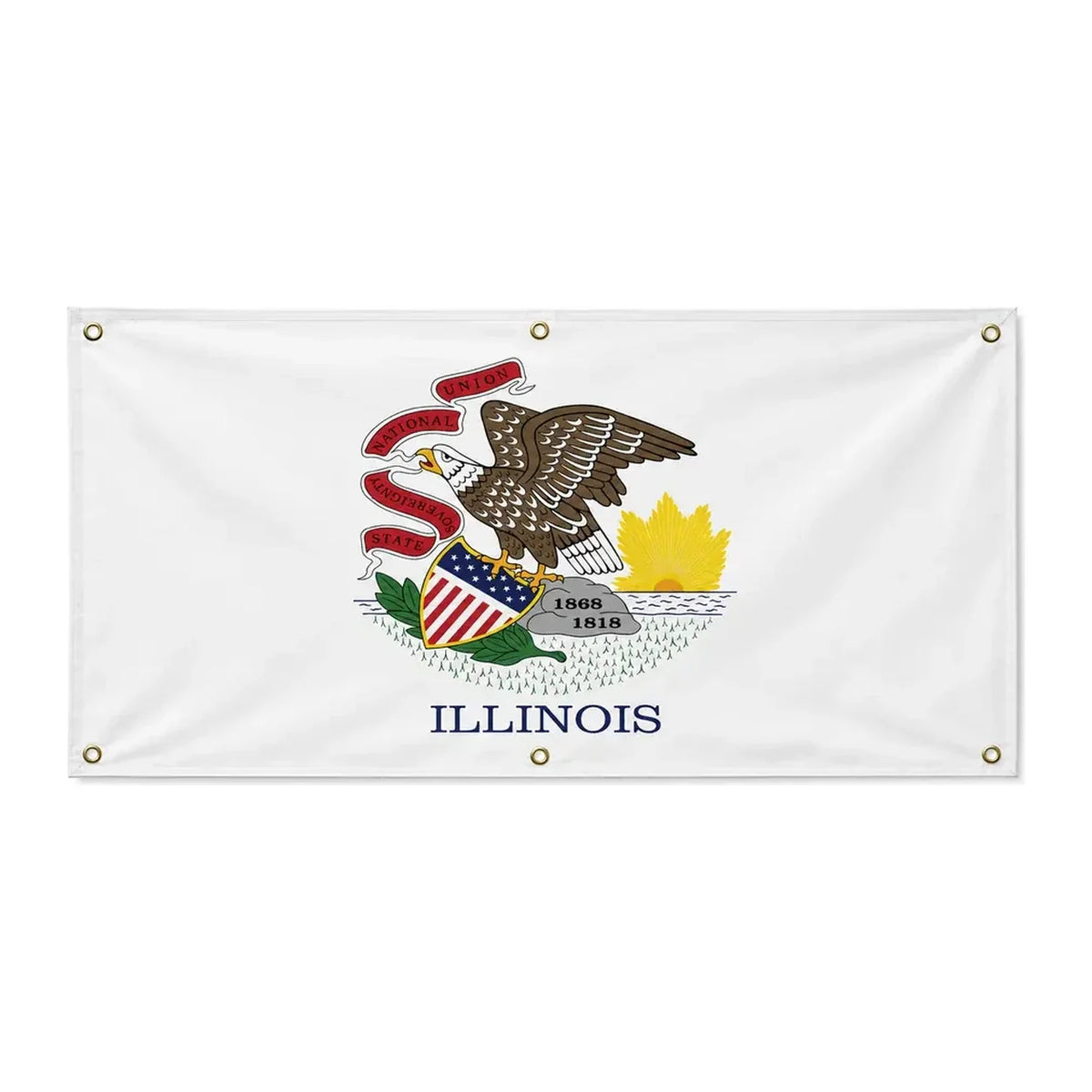 Drapeau illinois polyester résistant aux intempéries