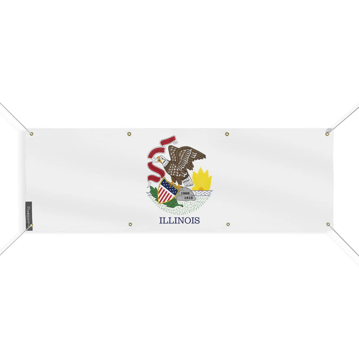 Drapeau illinois en polyester résistant aux intempéries
