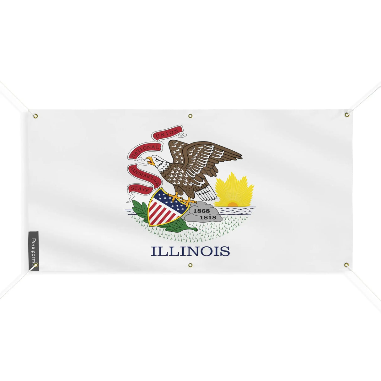 Drapeau illinois polyester résistant aux intempéries