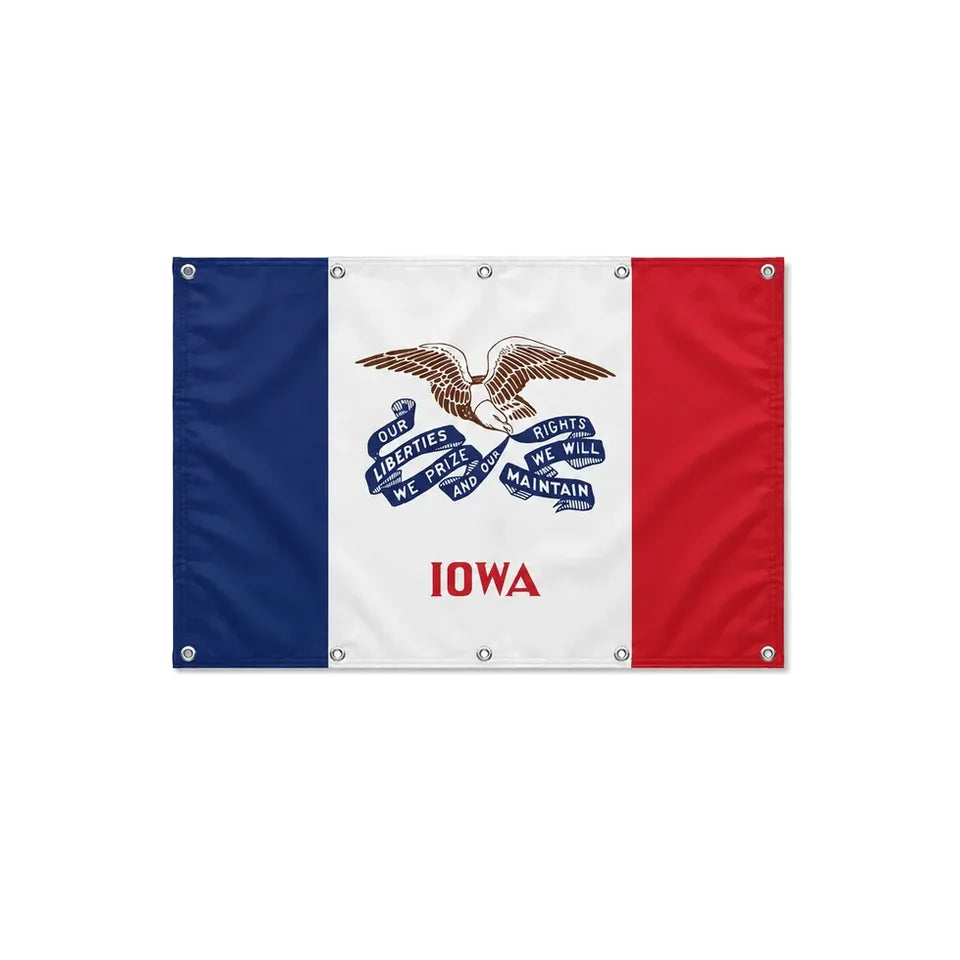 Drapeau de l'Iowa format S en polyester avec dix œillets