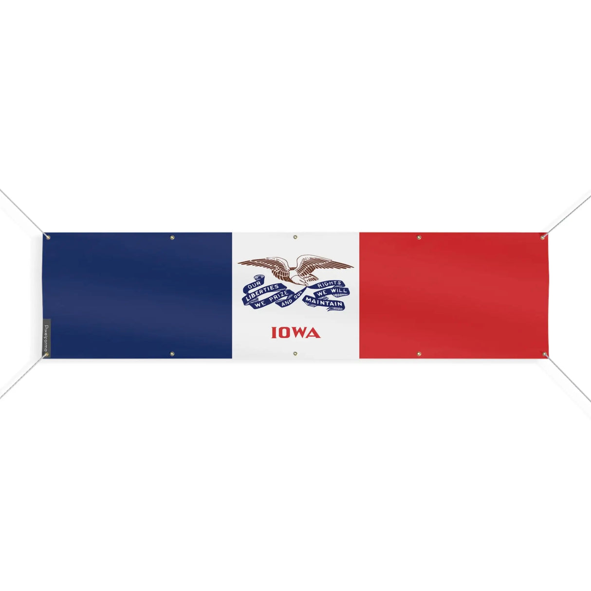 Drapeau iowa polyester résistant aux intempéries œillets