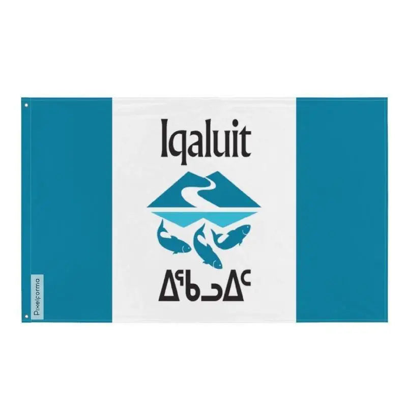 Drapeau iqaluit en polyester résistant avec œillets à gauche