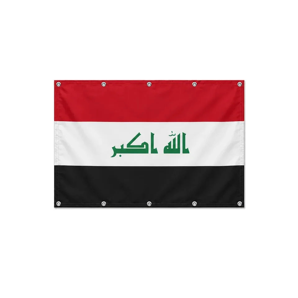 Drapeau de l'Irak format S en polyester avec dix œillets