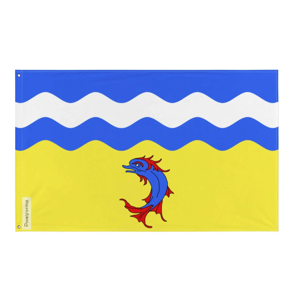 Drapeau isère polyester résistant avec œillets à gauche